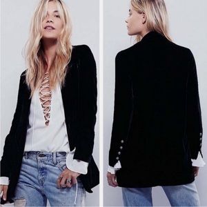 Free people yesterdays muse slouchy velvet blazer coat jacket